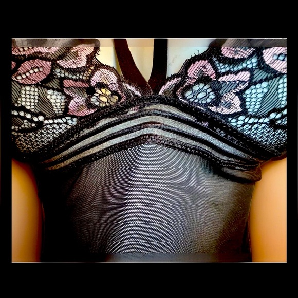 🌸ELEGANT MOMENTS🌸 FLORAL EMBROIDERED STAPPY BUST MESH EMPIRE WAIST NIGHTIE NEW - Picture 13 of 16